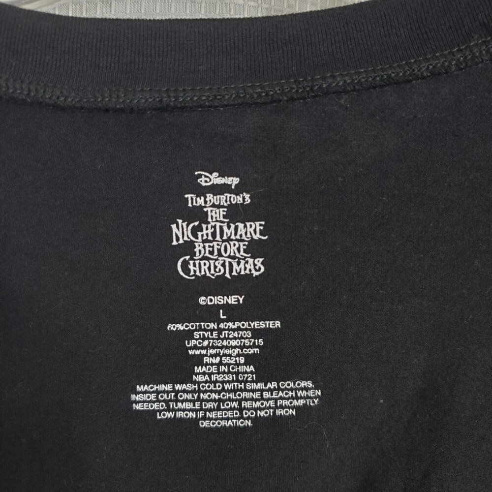 Disney Nightmare Before Christmas Womens Size  L Shirt Crop Tee Halloween Pocket - Picture 4 of 6